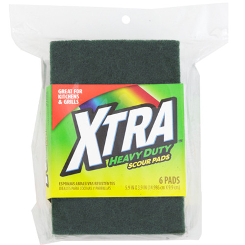 SCOURING PADS 6CT GREEN HEAVY DUTY XTRA