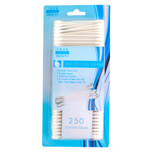 COTTON SWABS 250 CT PLASTIC STICK HBA BLISTER CARD COTTON SWABS 250 CT PLASTIC STICK HBA BLISTER CARD