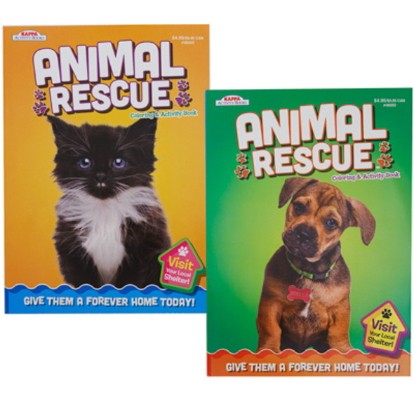 COLOR & ACTIVITY BOOK ANIMAL RESCUE 2-ASSORTED PPD COUNTER DISPLAY $3.95