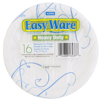 PAPER PLATES 16CT HEAVY DUTYEASY WARE 7INCH PRINTED DESIGN