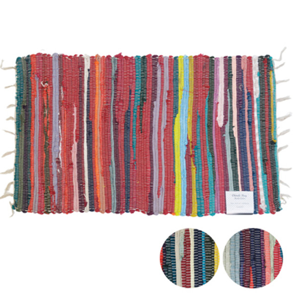 MULTI COLOR CHINDI RUG 24 X 3 - 6 ASSORTED COLORS