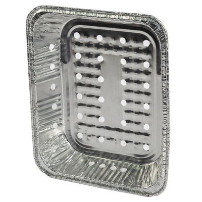 ALUMINUM FOIL BBQ VEGGIE PAN 19 LABEL 10.5 X 12.5 INCH