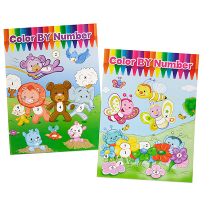 COLORING BOOK BY THE NUMBERS 2-ASSORTED REF#2102 COUNTER DISPLAY