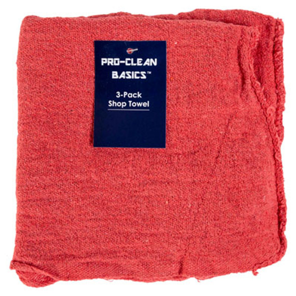 SHOP TOWELS 3PK RED 100% COTTON