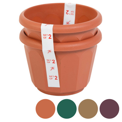 PLANTER ROUND 2 PK 5 IN DIA 4 INCH TALL 4 COLORS # LOTUS 6