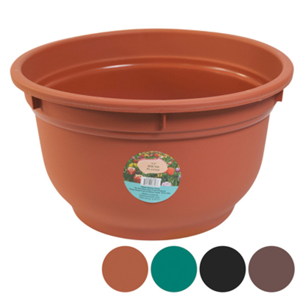 PLANTER ROUND 15"X 9" 4 COLORS #5139 NO PUNCHED OUT HOLES PLANTER ROUND 15"X 9" 4 COLORS #5139 NO PUNCHED OUT HOLES