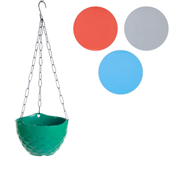 PLANTER PASSION HANGING 8IN WIDE METAL CHAIN 4 COLORS #552-08