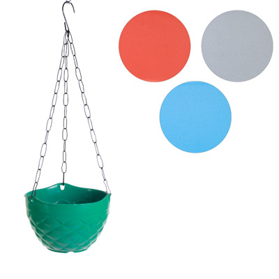 PLANTER PASSION HANGING 8IN WIDE METAL CHAIN 4 COLORS #552-08