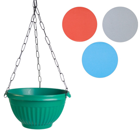 PLANTER DAIZY HANGING 10IN WIDE METAL CHAIN 4 COLORS #550-10 PLANTER DAIZY HANGING 10IN WIDE METAL CHAIN 4 COLORS #550-10