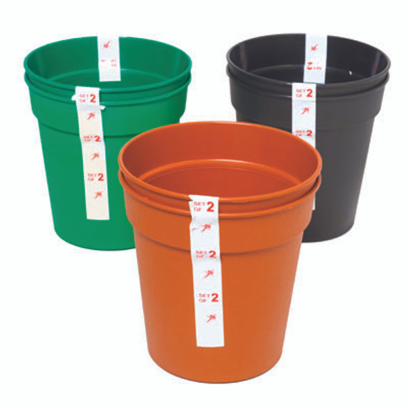 PLANTER 5.5"X 5.5" STARTER POTS 2 TERRA, GREEN, BROWN IN PDQ #FAM GR 5.5