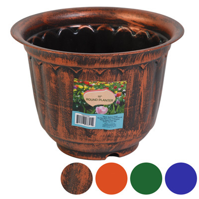PLANTER JASMINE POT 10IN ACROSS  6.9IN HI 4 COLORS #518-10