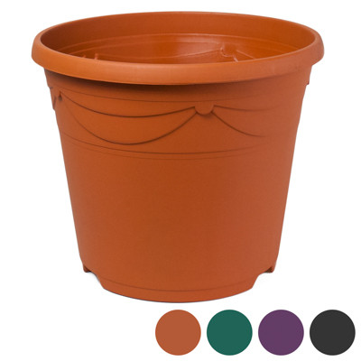 PLANTER ROUND 14 INCH 4 COLORS WITH HOLES REF #DECORA 15