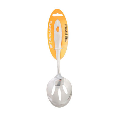 STAINLESS STEEL SLOTTED SPOON 9.25 INCH W/HANGING TOP 49GM REF #VK-2008-SLS