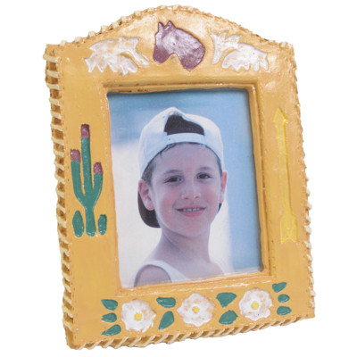 WESTERN PHOTO FRAME 5 INCHHAND PAINTED