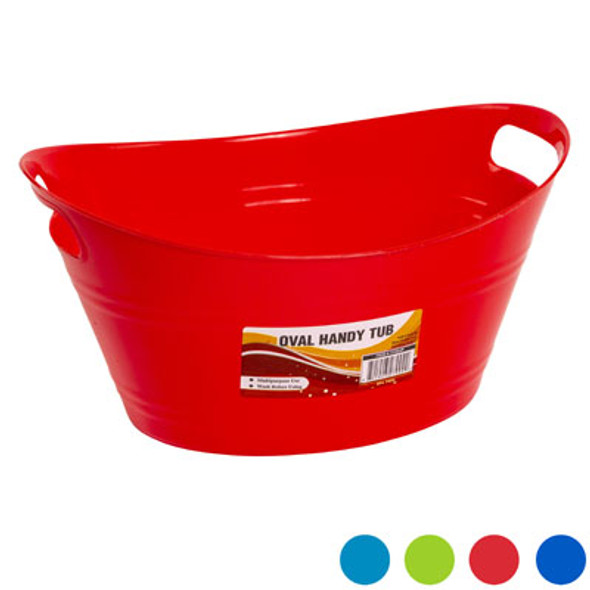 BASKET OVAL W/DOUBLE HANDLE 4 ASSORTED COLORS 5.25X12.5 SUMMER COUNTER DISPLAY