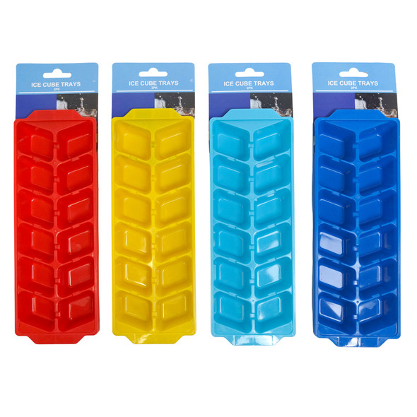 ICE CUBE TRAY 96-PC 2-PK W/HEADER CARD 4 SUMMER COLORS COUNTER DISPLAY