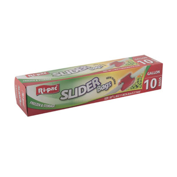 STORAGE BAGS 10CT GALLON SLIDER SEAL