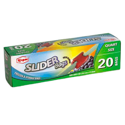 STORAGE BAGS 20CT QUART SLIDER SEAL