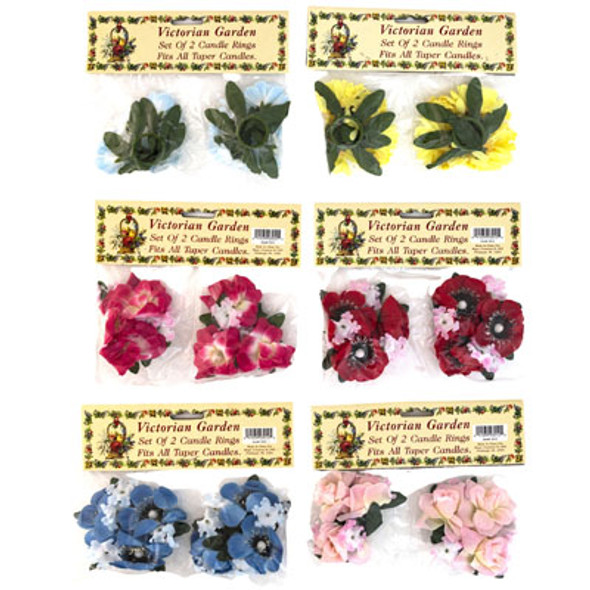 VICTORIAN GARDEN 3IN CANDLE RING SET OF 2 ASSORTED