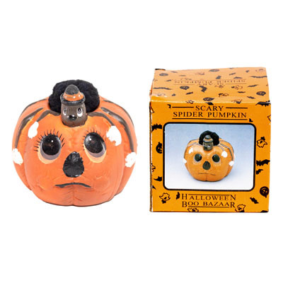 SCARY SPIDER PUMPKIN CERMAICCOLOR BOX