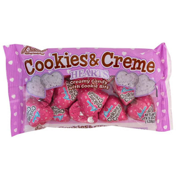 VALENTINE CANDY COOKIES & CREAM FOIL WRAPPED 4.5 OZ BAG