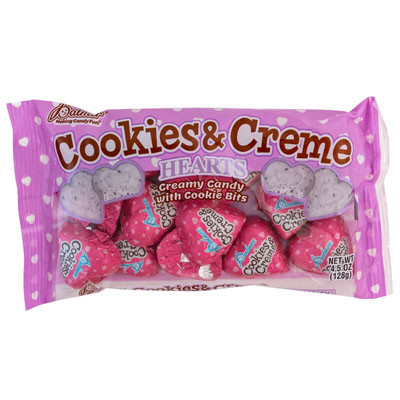 VALENTINE CANDY COOKIES & CREAM FOIL WRAPPED 4.5 OZ BAG