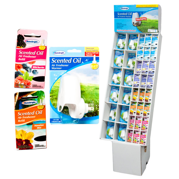 AIR FRESHENERS WARMER AND OIL 96PC HOMEBRIGHT FLOOR DISPLAY SELL IN USA ONLY
