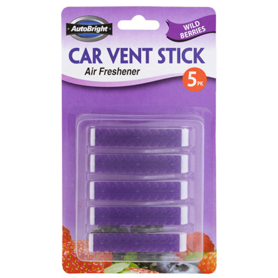AIR FRESHENER WILD BERRIES CAR VENT STICK 5PK CARDED