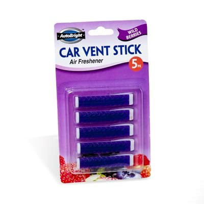 AIR FRESHENER WILD BERRIES CAR VENT STICK 5PK CARDED