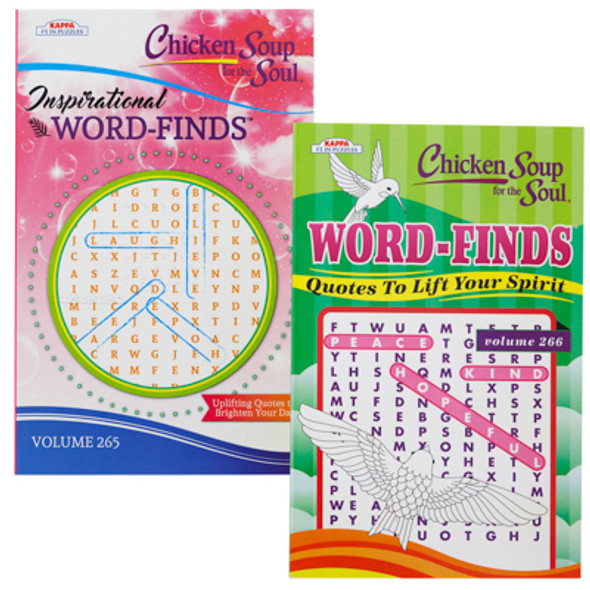 CHICKEN SOUP FOR THE SOUL WORD FINDS INSPIRATIONAL 2 ASSORTED PPD COUNTER DISPLAY $3.95