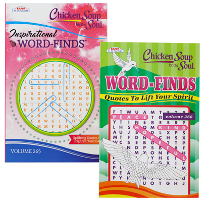 WORD FINDS CHICKEN SOUP FOR THE SOUL INSPIRATIONAL 2 ASST IN 36PC COUNTER DISPLAY $3.95 PPD