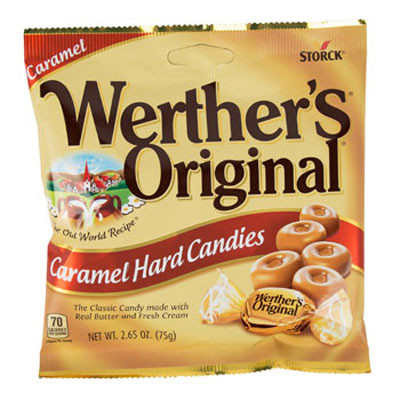 WERTHER'S ORIGINAL HARD CANDIES 2.65 OZ PEG BAG