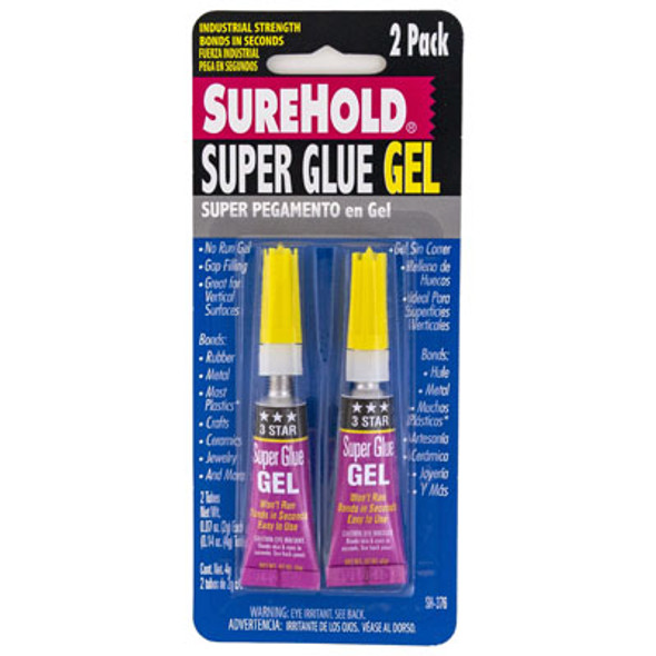 SUPER GLUE GEL 2PK 0.14OZ SUREHOLD CARDED SUPER GLUE GEL 2PK 0.14OZ SUREHOLD CARDED