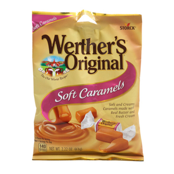 WERTHER'S ORIGINAL SOFT CARAMEL 2.2 OZ PEG BAG
