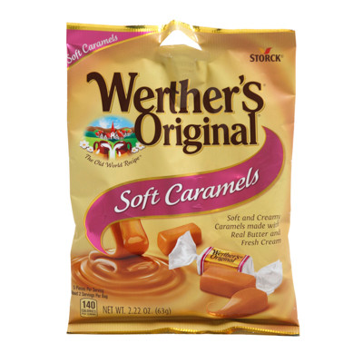 WERTHER'S ORIGINAL SOFT CARAMEL 2.2 OZ PEG BAG