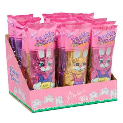 EASTER CANDY SOLID BUNNY 4.25OZ DOUBLCRSP 3AST FOILWRP BAG PDQ (NOT HOLLOW)