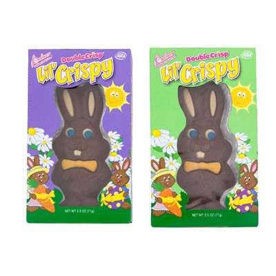EASTER CANDY CHOCO BUNNY LIL'CRISPY 2ASST 2.5OZ/BOXED/IN PDQ