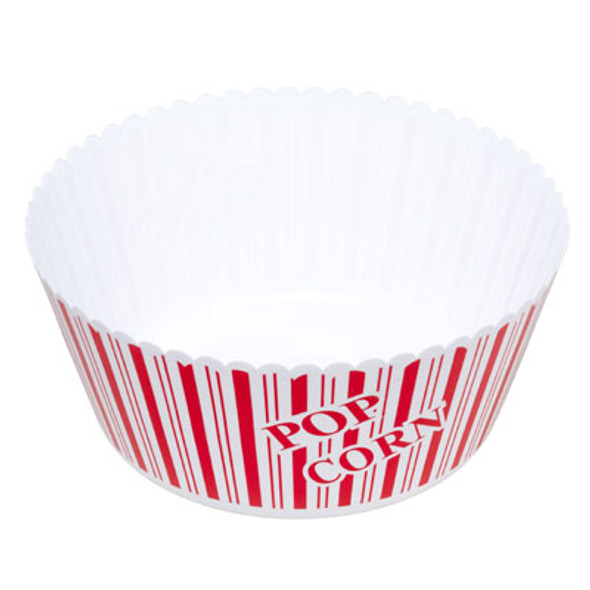 POPCORN BOWL ROUND RED/WHITE STRIPED 10.25D X 4.75H IN PDQ