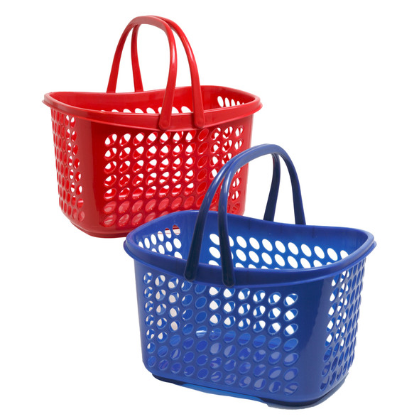 BASKET WITH FOLDING HANDLES AST COLORS 289g IN PDQ11.5L X 9.375W X 7.75H