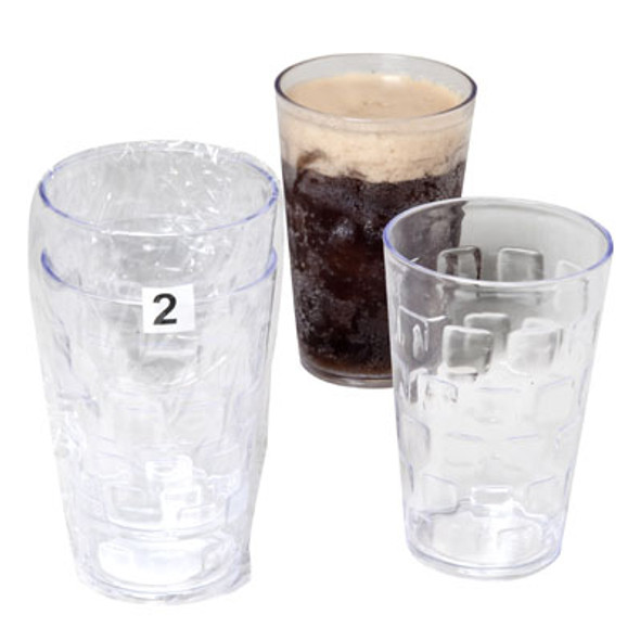 TUMBLERS GLASS-LOOK CLEAR 2-PK 18-OZ COUNTER DISPLAY