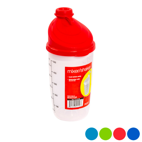 MIXER/SHAKER 16 OZ 4 COLOR LIDS WITH FROSTED BOTTOM 102G #1630