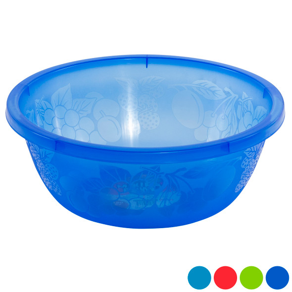 BOWL LARGE ROUND FRUIT DESIGN 180-OZ 4-ASSORTED COLORS COUNTER DISPLAY