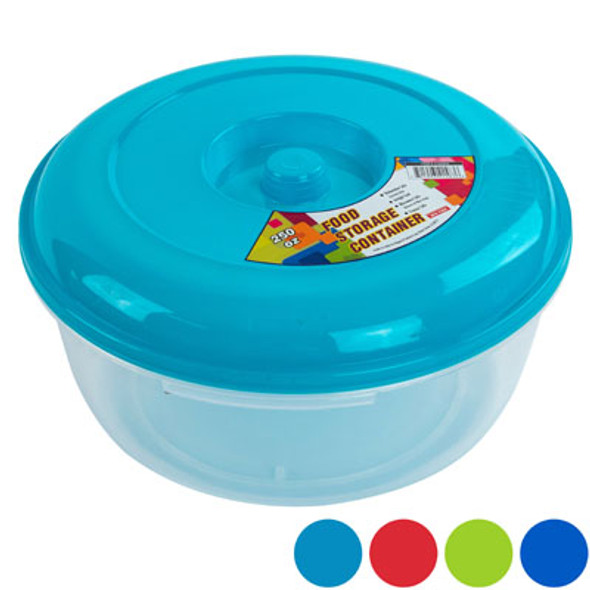 FOOD STORAGE CONTAINER 250 OZ CLEAR BOTTOM/4 COLOR LIDS IN PDQ OMEGA BOWL #7