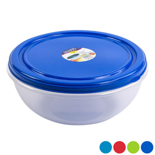 FOOD STORAGE BOWL LG 6.5 LITRE/6.875 QT 4 LID COLORS CLEAR BOTTOM