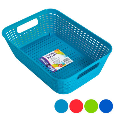 BASKET RECTANGULAR 4 ASSORTED COLORS 11.4X7.8X3.5 #ST-3936 COUNTER DISPLAY