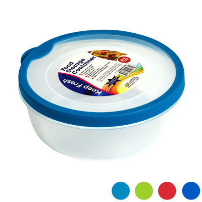 FOOD STORAGE CONTAINER ROUND RUBBER RIM ON LID IL17 DIA X 2.8H