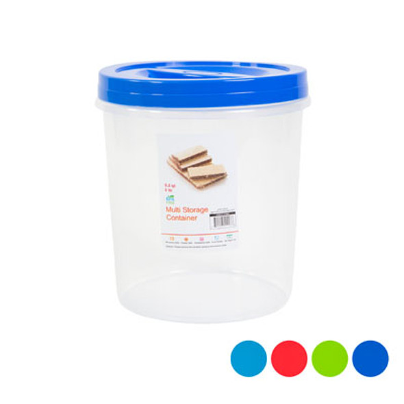 STORAGE CONTAINER 5.2 QT 5.0L SCREW TOP 4 COLOR LIDS CLEAR BOTTOM #CRYSTAL 7 - 14771 STORAGE CONTAINER 5.2 QT 5.0L SCREW TOP 4 COLOR LIDS CLEAR BOTTOM #CRYSTAL 7 - 14771
