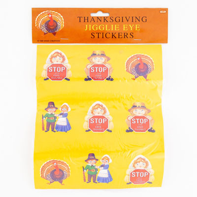 THANKSGIVING JIGGLE EYE STICKERS  PP $5.00