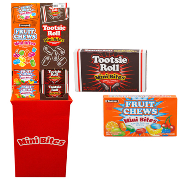 CANDY MIXED MINI BITES 3.5 OZ TOOTSIE ROLLS & FRUIT CHEWS FLOOR DISPLAY
