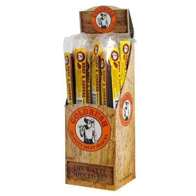 BEEF STICKS BEEF & CHEESE 24PC 1OZ2 COUNTER DISPLAY SELL IN USA ONLY